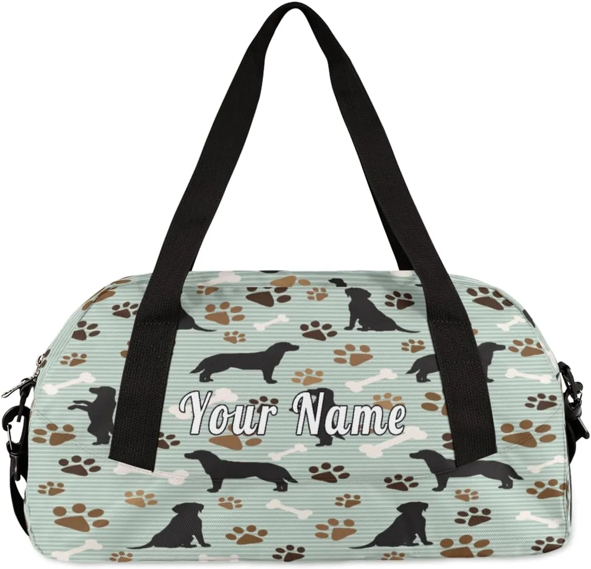 Personalized Kids Duffel Bag Vintage Animal Dog Paw Print,Custom Sport Gym Bag for Boys Girls,WWeekender Overnight Bags Travel Duffel Bag,Customized Kids Gift