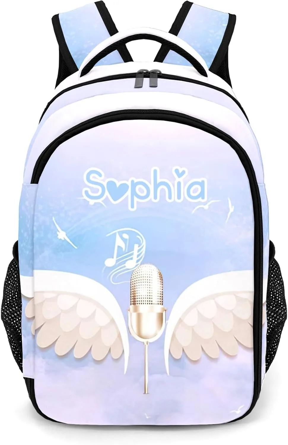 Personalized Music Hall Wings Backpack Multifunctional Waterproof Laptop Bag for Travel Gift