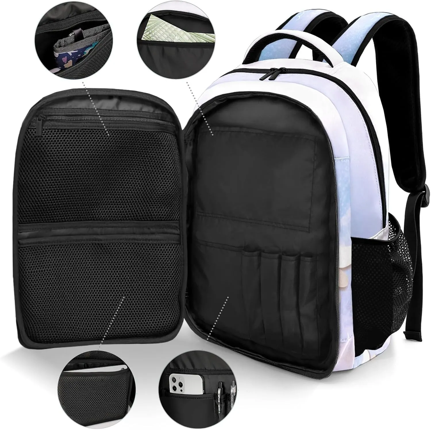 Personalized Music Hall Wings Backpack Multifunctional Waterproof Laptop Bag for Travel Gift