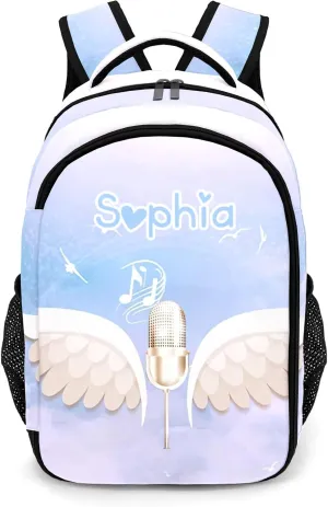 Personalized Music Hall Wings Backpack Multifunctional Waterproof Laptop Bag for Travel Gift