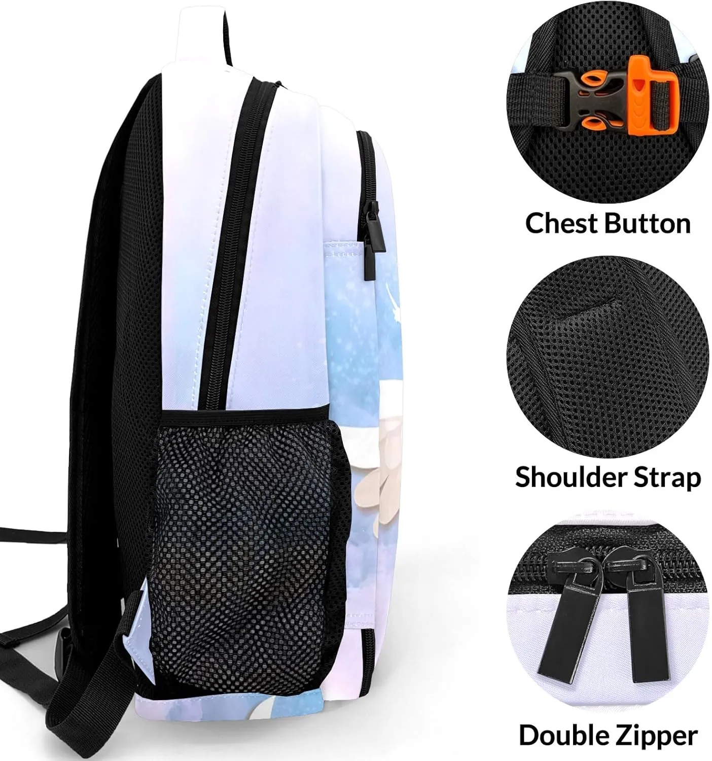 Personalized Music Hall Wings Backpack Multifunctional Waterproof Laptop Bag for Travel Gift