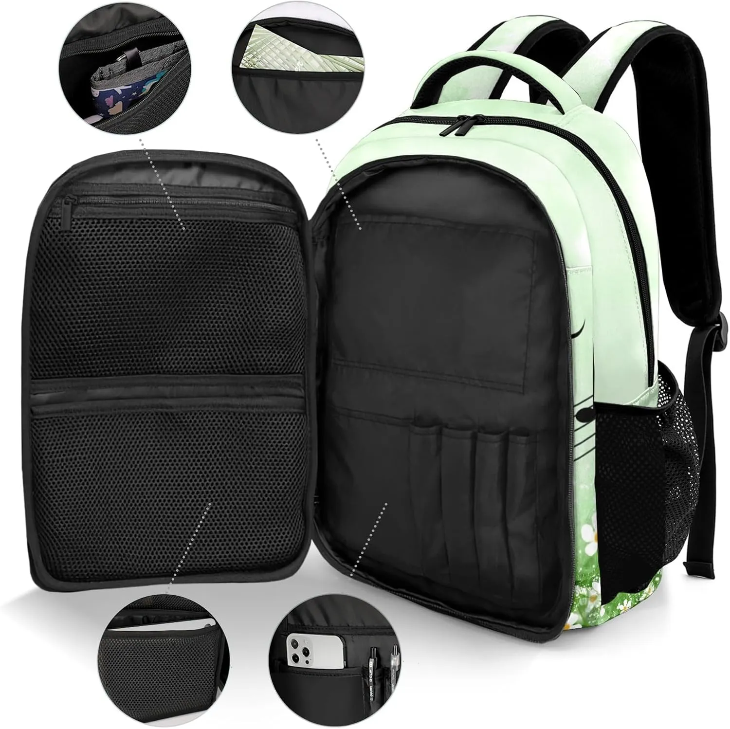 Personalized Piano Spring Music Backpack Casual Bag Daypack Laptop Bag for Family Party Gift