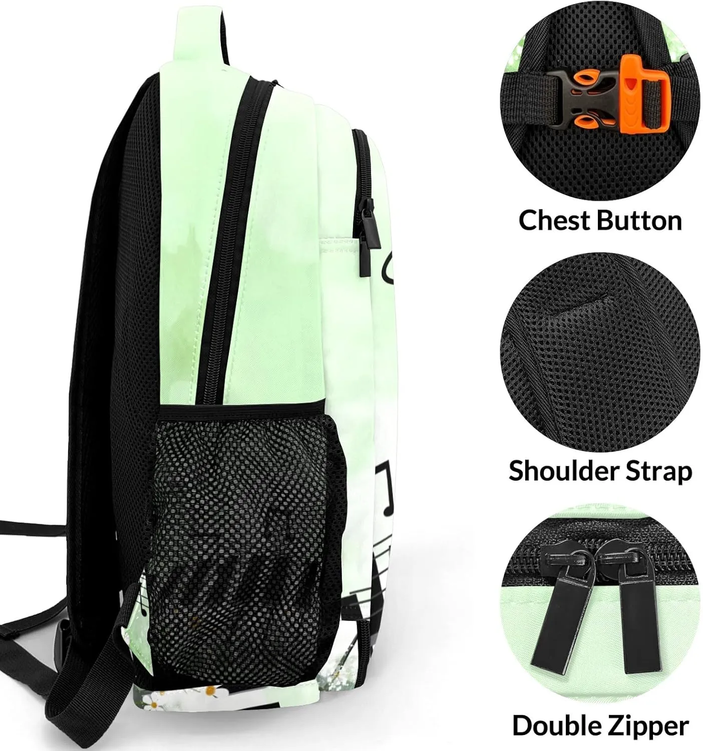 Personalized Piano Spring Music Backpack Casual Bag Daypack Laptop Bag for Family Party Gift