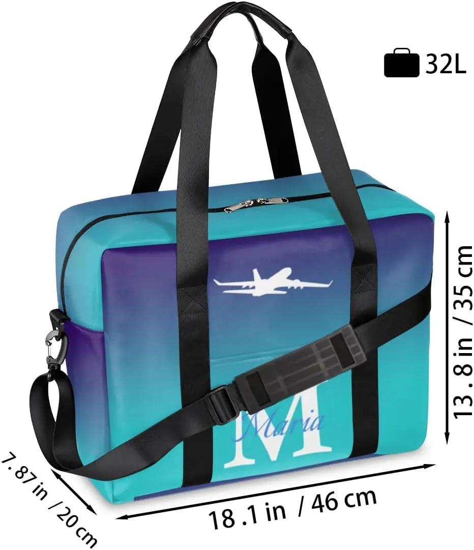 Personalized Travel Duffel Bag with Name - Custom Letter Oxford Cloth Gym Bag ，Sport Bag Weekender Overnight Bag for Traveling for Women Men Gift for Festival Style 3