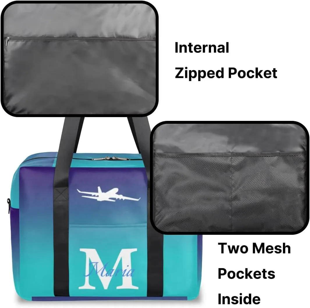 Personalized Travel Duffel Bag with Name - Custom Letter Oxford Cloth Gym Bag ，Sport Bag Weekender Overnight Bag for Traveling for Women Men Gift for Festival Style 3