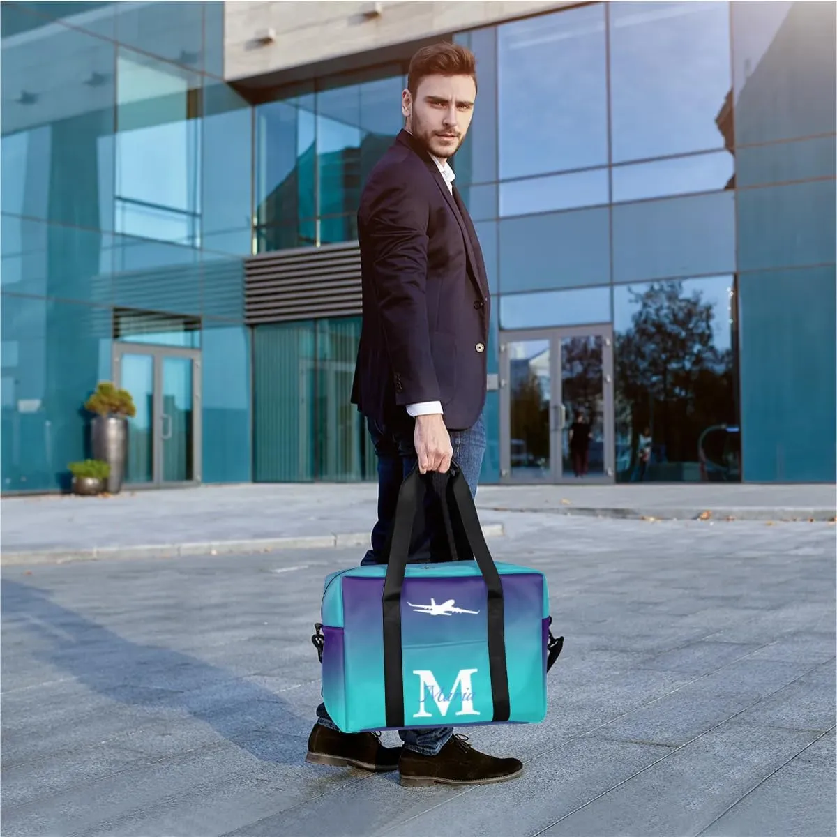 Personalized Travel Duffel Bag with Name - Custom Letter Oxford Cloth Gym Bag ，Sport Bag Weekender Overnight Bag for Traveling for Women Men Gift for Festival Style 3