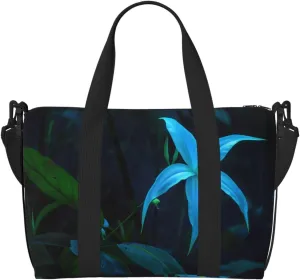 Phayah Blue Five Petal Flower Crossbody Travel Bag Overnighter Duffel Bags Carry On Size Ideal For School Or Overnight Travel Bag