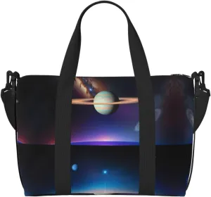 Phayah Cosmic Saturn Crossbody Travel Bag Overnighter Duffel Bags Carry On Size Ideal For School Or Overnight Travel Bag