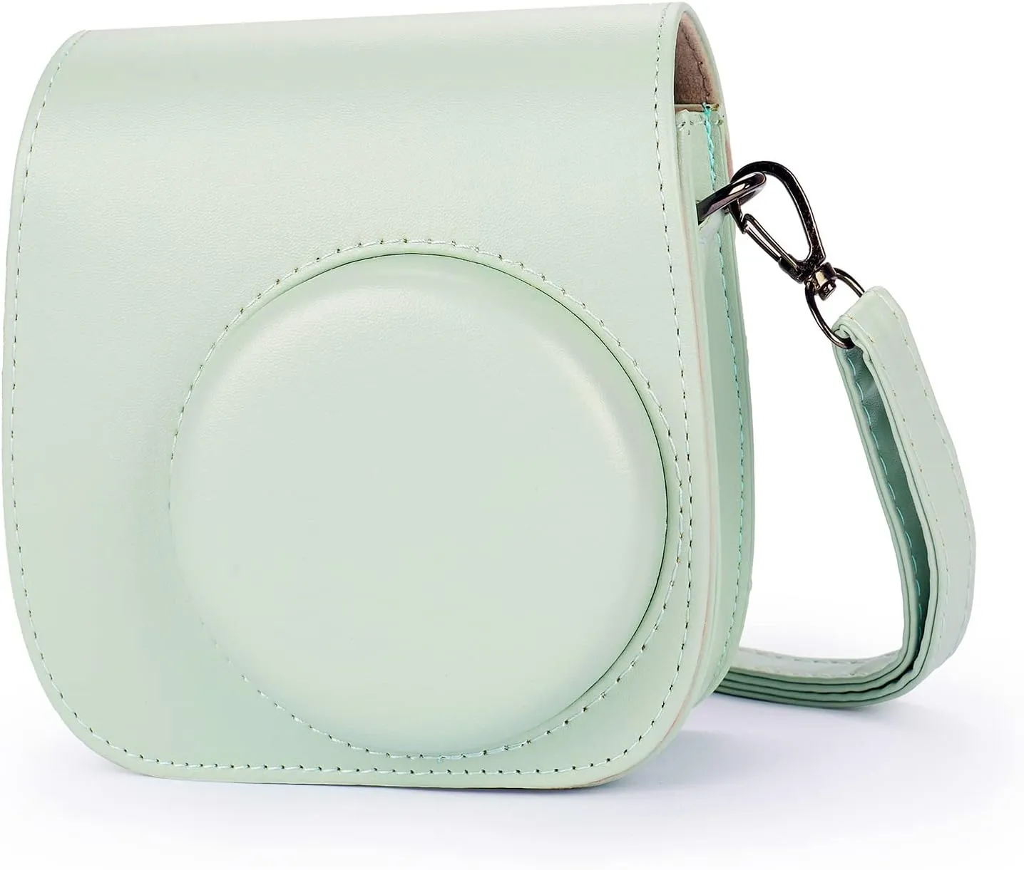 Phetium Instant mini 12 Camera Protective Case Compatible with Instax Mini 12 11,PU Leather Bag with Pocket and Adjustable Shoulder Strap (Cloud Green)