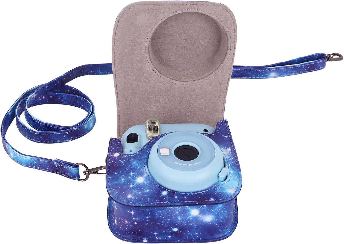 Phetium Instant mini 12 Camera Protective Case Compatible with Instax Mini 12 11,PU Leather Bag with Pocket and Adjustable Shoulder Strap (Starry Purple)