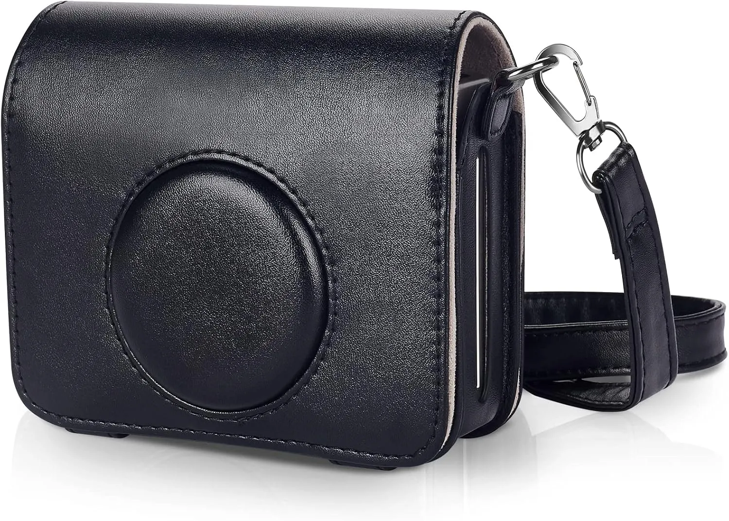 Phetium Protective Case Compatible with Fujifilm Instax Mini EVO Hybrid Instant Camera-PU Leather Bag with Adjustable Shoulder Strap (Black)