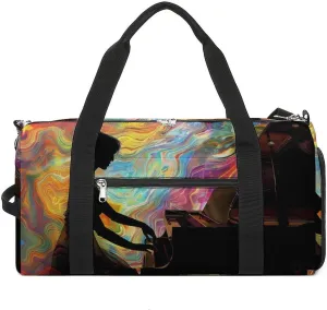 Piano Abstract Music Gym Bag for Men Women Lightweight Duffel Bag Sports Workout Bag for Travel Yoga