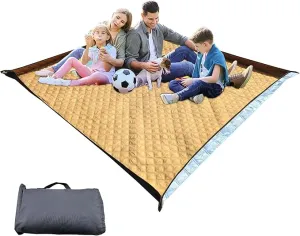 Picnic Blankets,Extra Large Waterproof Foldable,Oversized Waterproof Beach Blanket,Portable Washable Picnic Mat (Khaki 80’’*80’’)