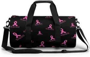 Pink Breast Cancer Awareness Gym Duffle Bag Travel Gymbag Dufflebags Handbag for Men Women Sports Yoga Workout