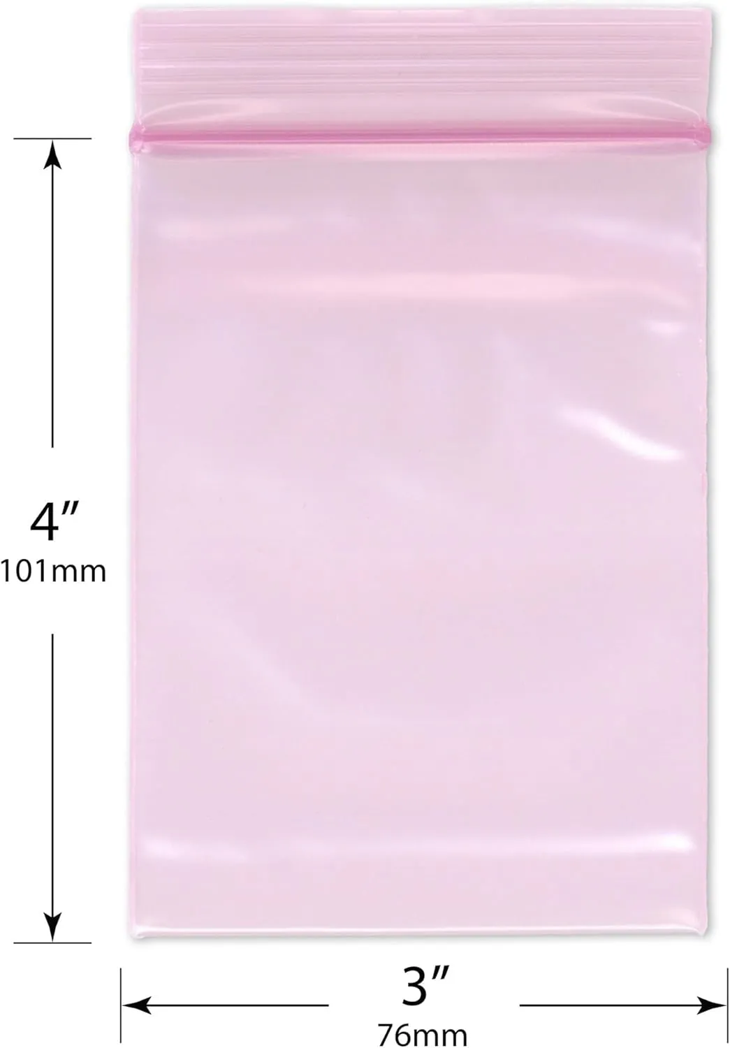 Plymor 3" x 4" (Case of 1,000), 4 Mil Heavy Duty Anti-Static Zipper Reclosable Plastic Bags