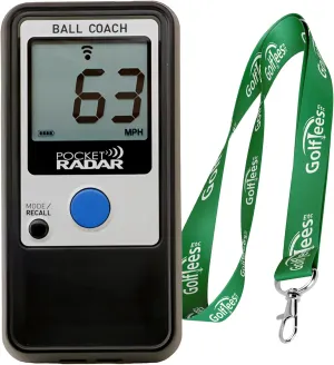 Pocket Radar Ball Coach/Pro-Level Speed Training Tool & Radar with Golf Tees Etc Lanyard Bundle