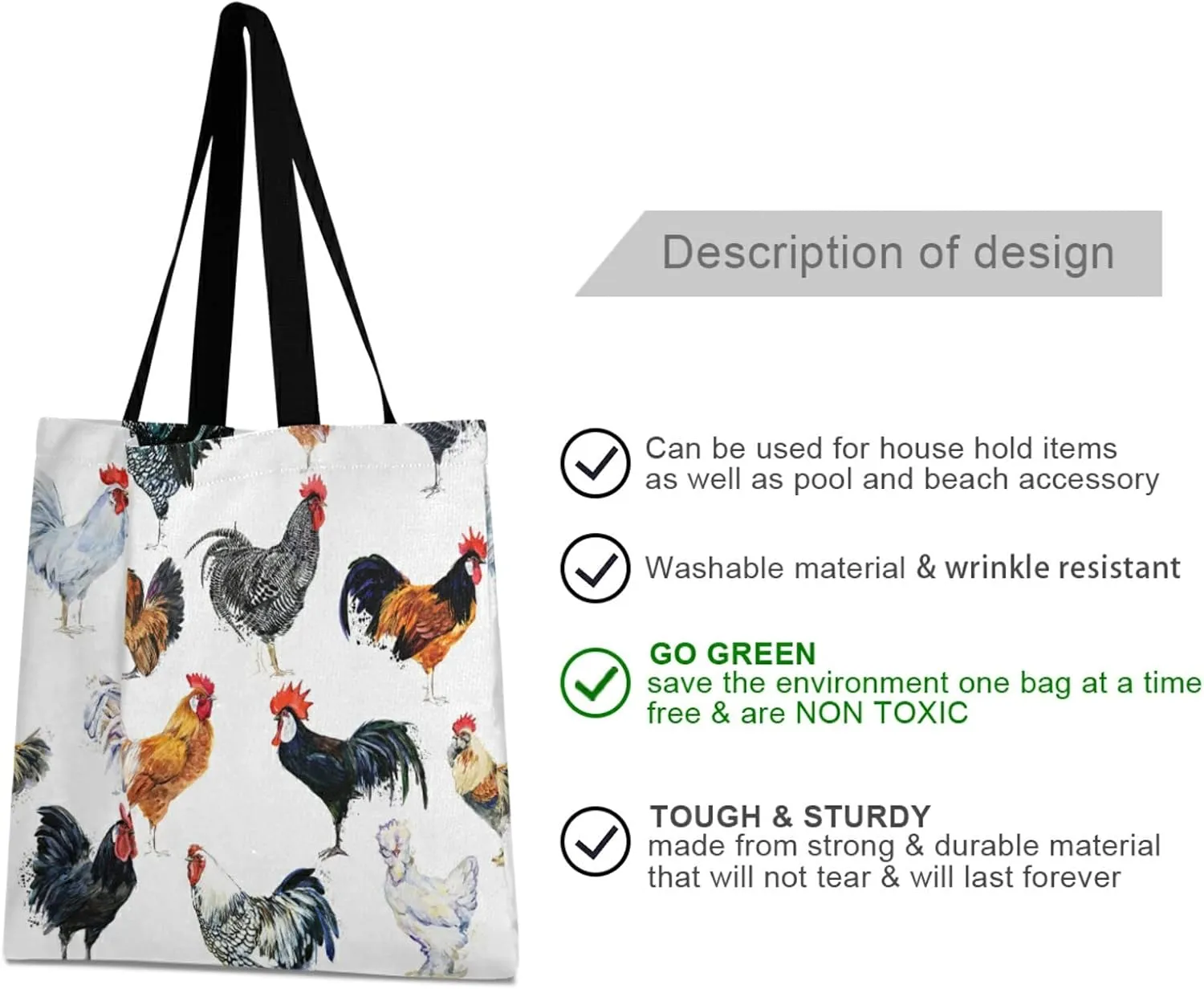 Poeticcity Women Grocery Tote Bag, Canvas Shoulder Bags, Women Handbag for Outdoors