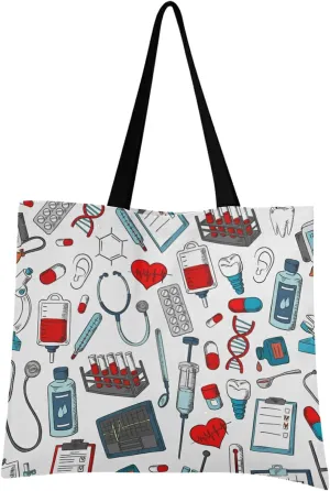 Poeticcity Women Grocery Tote Bag, Canvas Shoulder Bags, Women Handbag for Outdoors