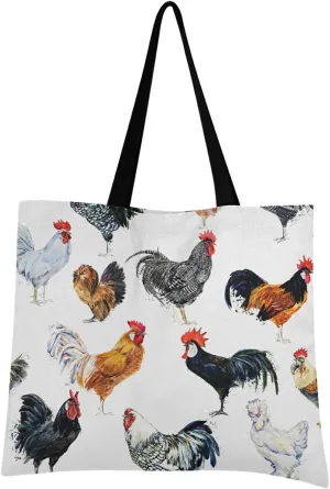 Poeticcity Women Grocery Tote Bag, Canvas Shoulder Bags, Women Handbag for Outdoors