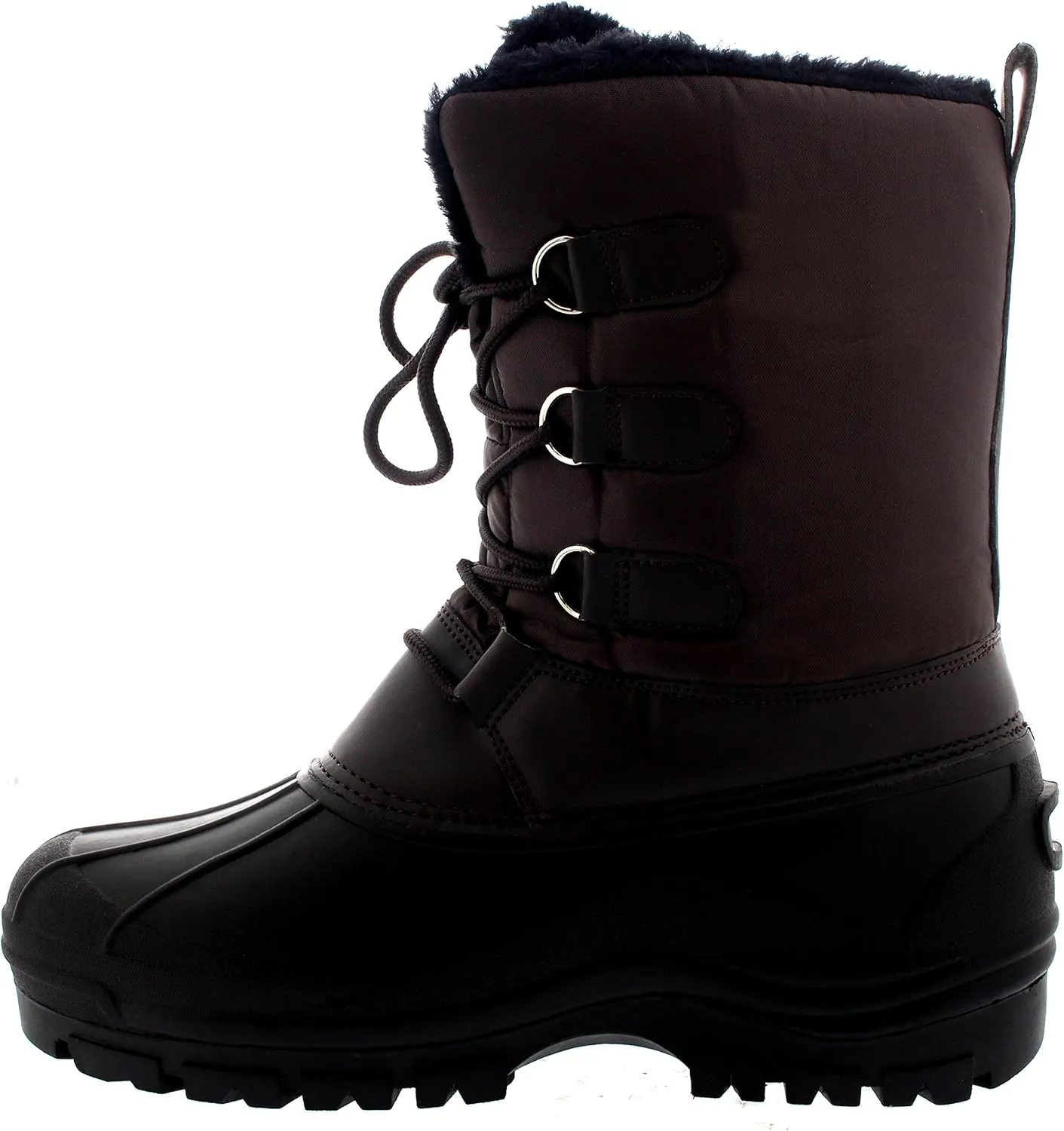 Polar Mens Muck Lace Up Short Nylon Winter Snow Rain Lace Up Casual Duck Boots
