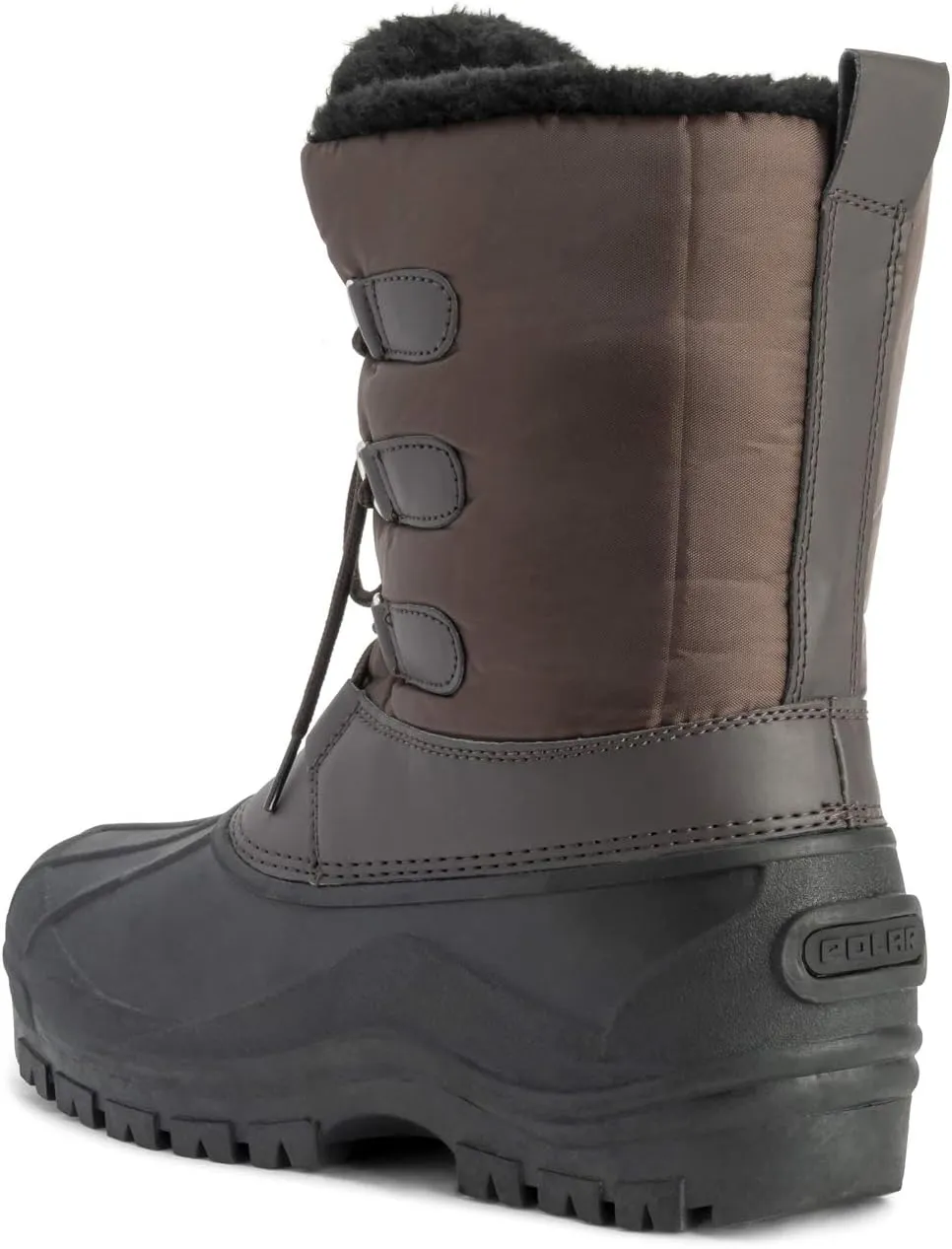 Polar Mens Muck Lace Up Short Nylon Winter Snow Rain Lace Up Casual Duck Boots