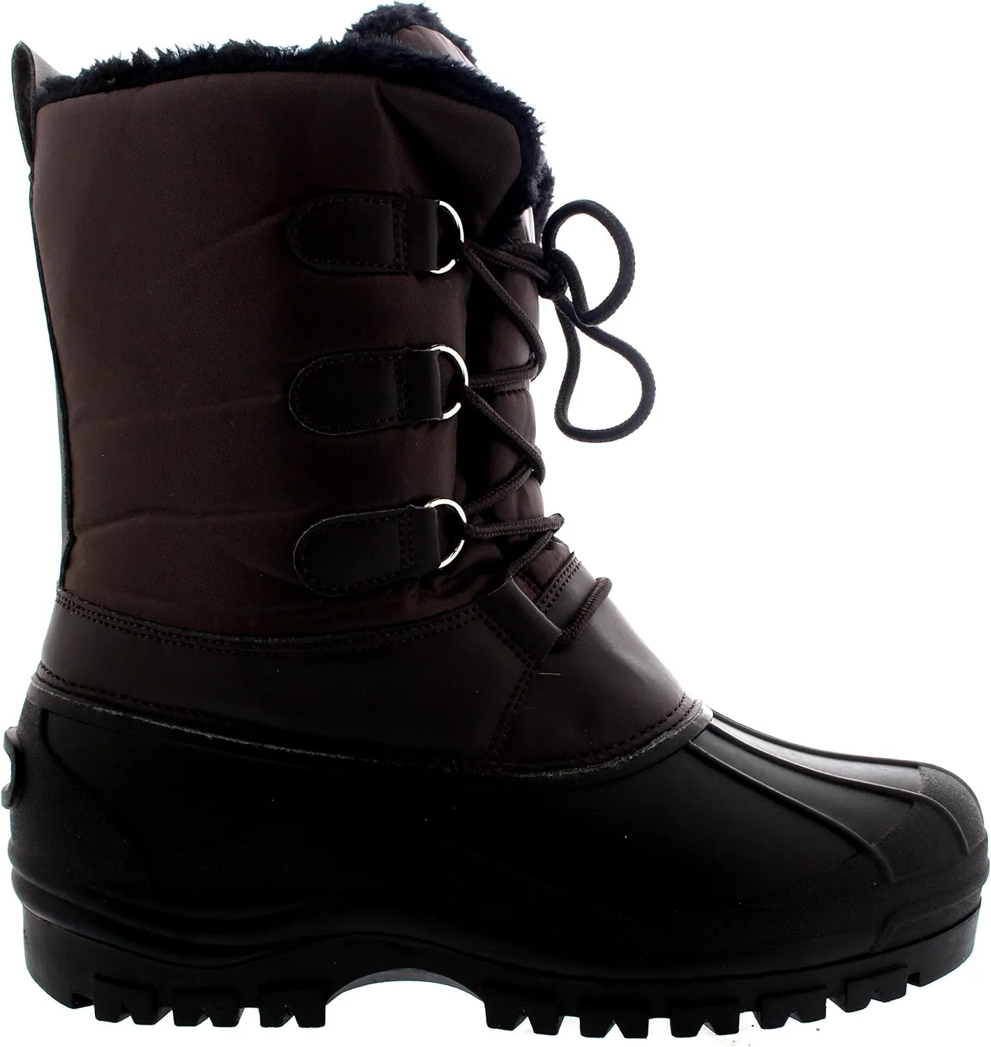 Polar Mens Muck Lace Up Short Nylon Winter Snow Rain Lace Up Casual Duck Boots