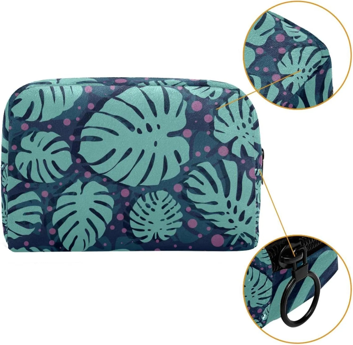 Polka Dotted Background Small Makeup Bags for Women Teen Girls, Makeup Storage Bag with Zipper Accessories Organizer Bag for Travelling