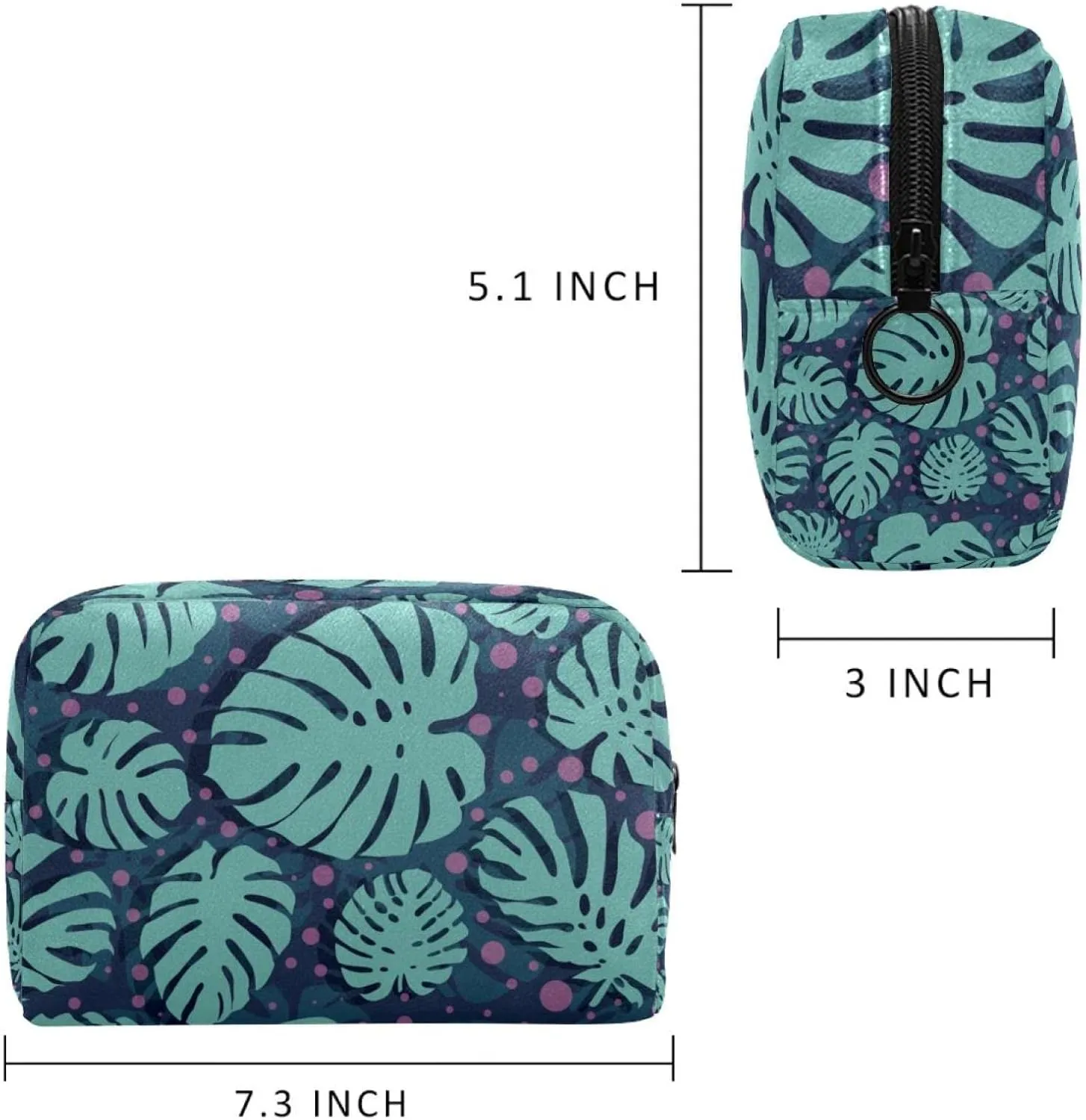 Polka Dotted Background Small Makeup Bags for Women Teen Girls, Makeup Storage Bag with Zipper Accessories Organizer Bag for Travelling