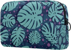 Polka Dotted Background Small Makeup Bags for Women Teen Girls, Makeup Storage Bag with Zipper Accessories Organizer Bag for Travelling