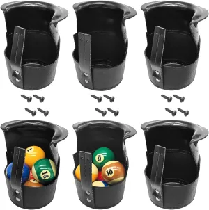 Pool Table Pockets Replacement Leather Pockets for Billiard Table Set of 6 Drop Pockets