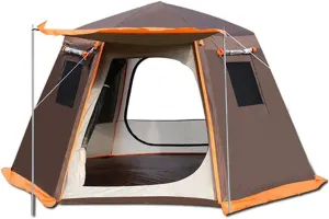 Pop Up Tent 3-8 Person Beach Tent Sun Shelter Outdoor Camping Family Tent Instant Tent Easy Set Up for Camping Backpacking Hiking Mountaineering (Green 5) (Brown 5)