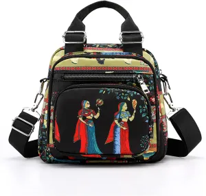 PORRASSO Women Crossbody Bag Small Backpack Casual Shoulder Bag Multi-pocket Daypack