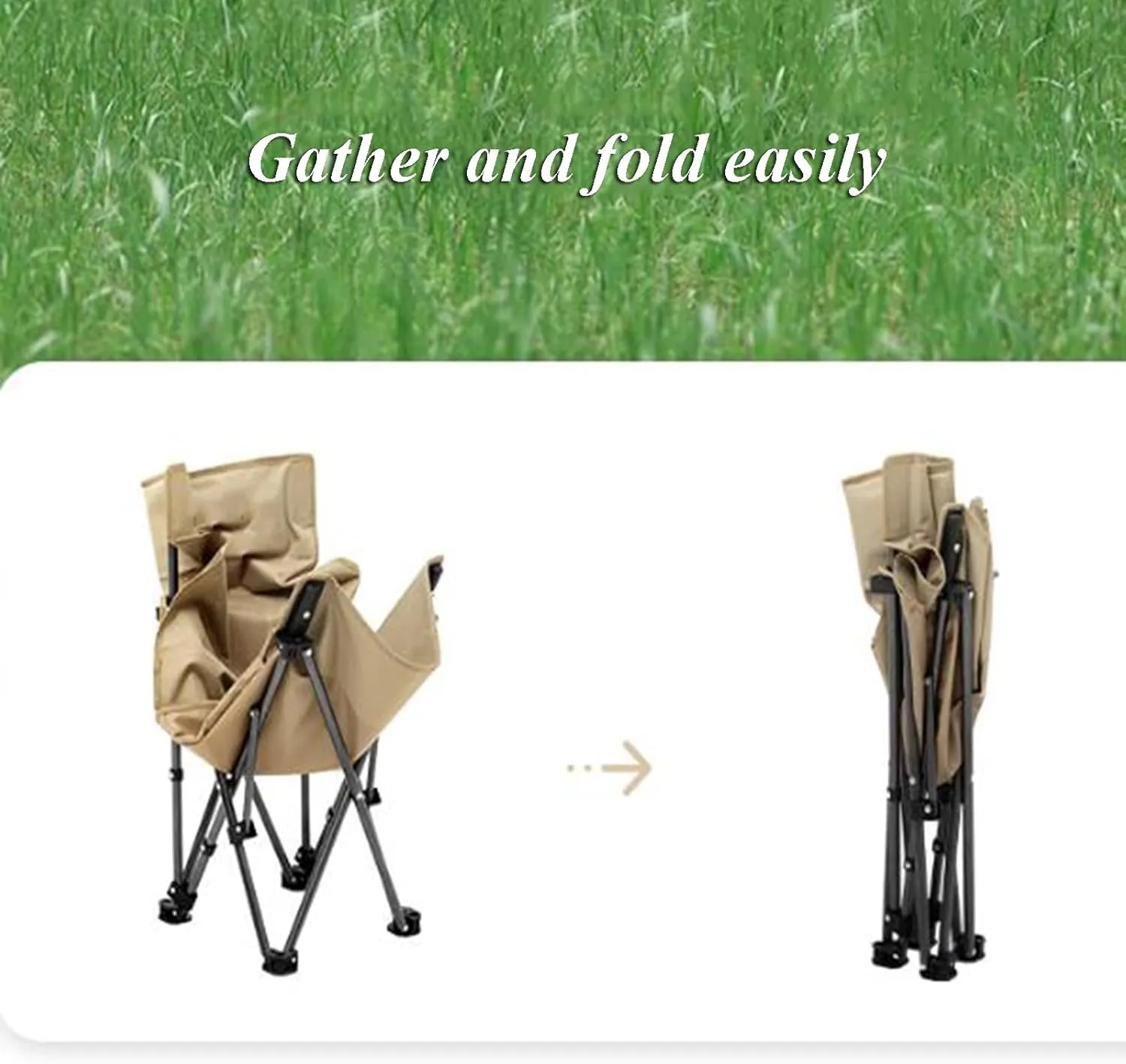 Portable Camping Chairs Compact Backpacking Chair Outdoor Folding Chairs for Adults with Side Pockets & Carrying Bag
