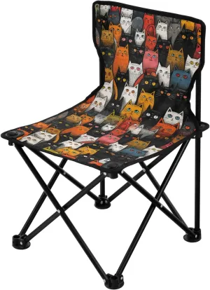 Portable Camping Folding Chairs Foldable Chair Small Cat Multicolor Lightweight Backpacking Outdoor Outside Fishing