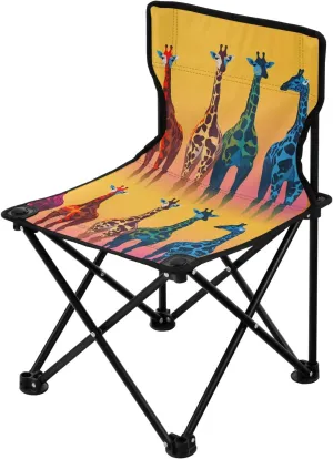Portable Camping Folding Chairs Foldable Chair Small Giraffe Colorful Lightweight Backpacking Outdoor Outside Fishing