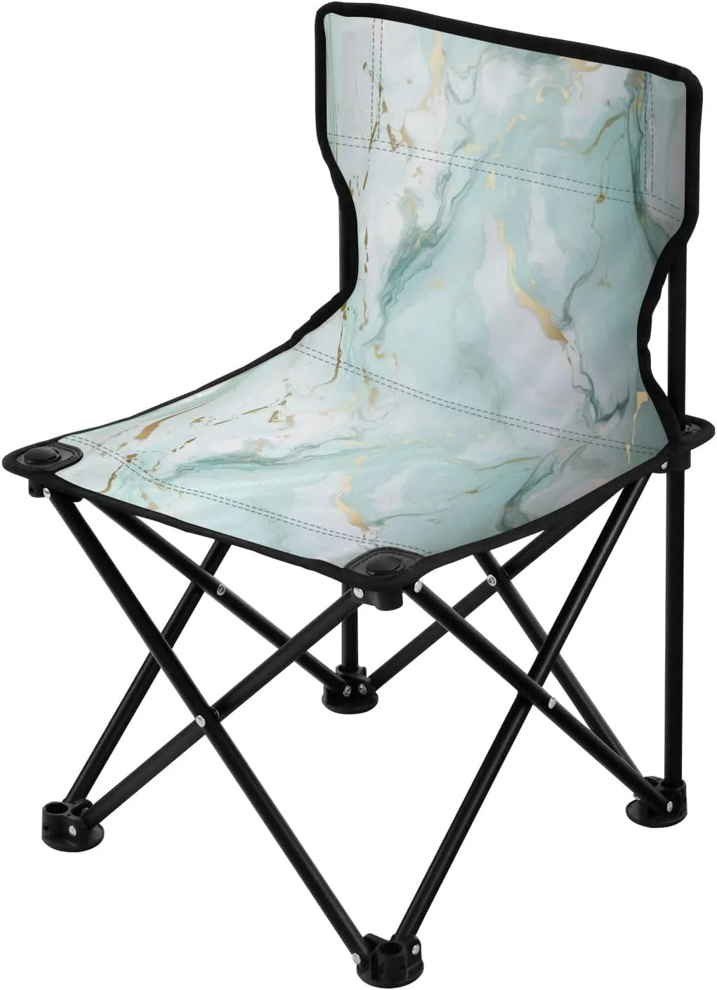 Portable Camping Folding Chairs Foldable Chair Small Marble Pale Green Lightweight Backpacking Outdoor Outside Fishing