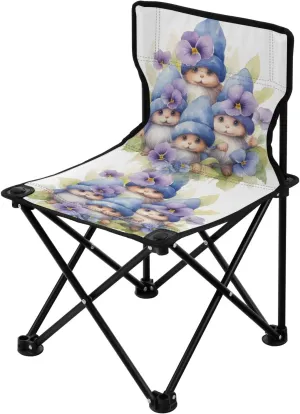 Portable Camping Folding Chairs Foldable Chair Small Pansy Gnome Lightweight Backpacking Outdoor Outside Fishing