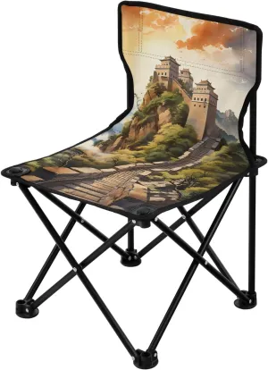 Portable Camping Folding Chairs Foldable Chair Small The Great Wall Lightweight Backpacking Outdoor Outside Fishing