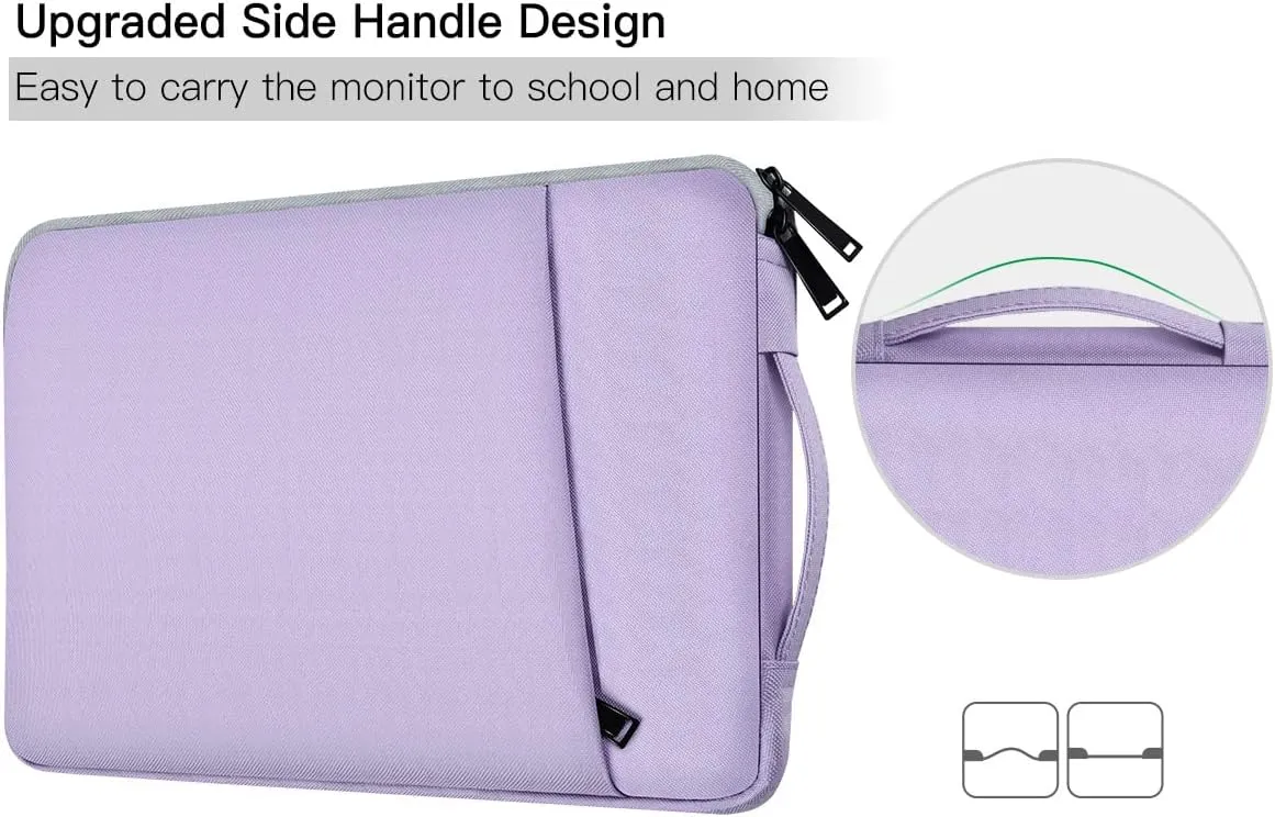 Portable Monitor Case 15.6 Inch, Carrying Laptop Computer Bag Compatible with KYY Lepow GTEK ViewSonic ZSCMALLS AOC 15.6 Inch Portable Display Monitors, Purple