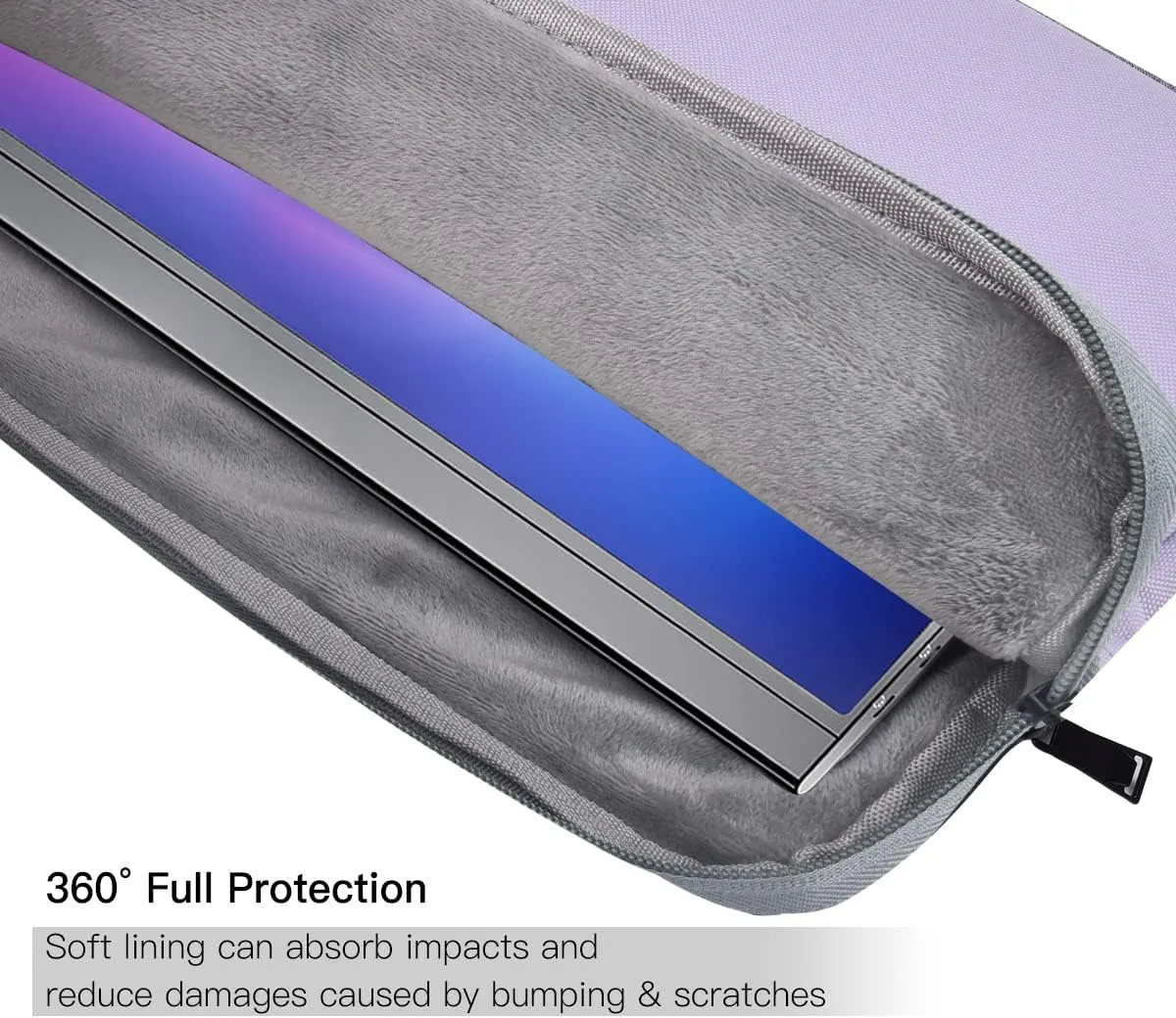 Portable Monitor Case 15.6 Inch, Carrying Laptop Computer Bag Compatible with KYY Lepow GTEK ViewSonic ZSCMALLS AOC 15.6 Inch Portable Display Monitors, Purple