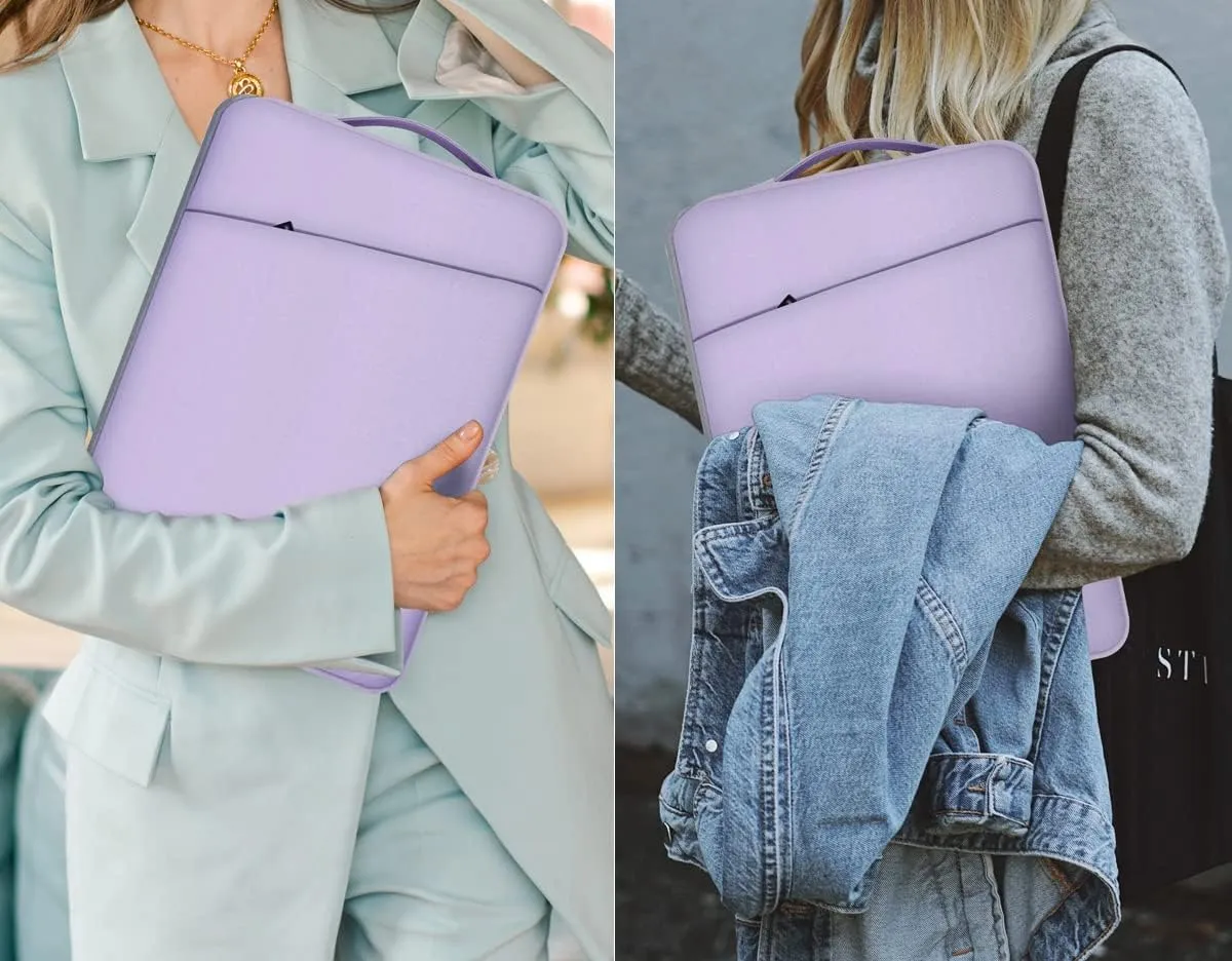 Portable Monitor Case 15.6 Inch, Carrying Laptop Computer Bag Compatible with KYY Lepow GTEK ViewSonic ZSCMALLS AOC 15.6 Inch Portable Display Monitors, Purple