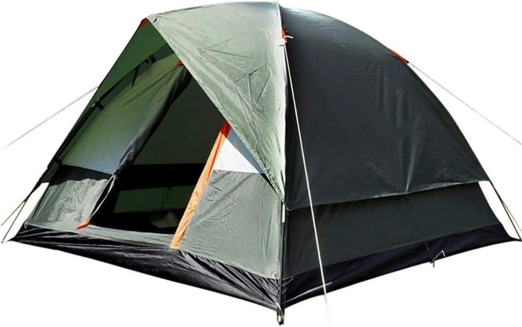Portable Outdoor Tent Manual Erection Tent Double Layer Waterproof Oxford Base Fabric Fiberglass Pole Foldable 3-4 People for Beach,Outdoor,Travel,Hiking,Camping