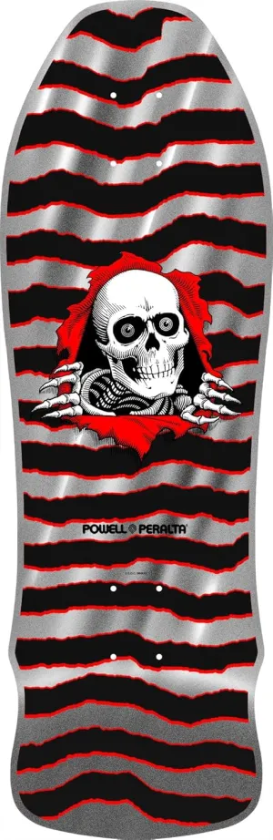 Powell Peralta GeeGah Ripper Reissue Skateboard Deck, Silver Foil, 9.75" x 30"