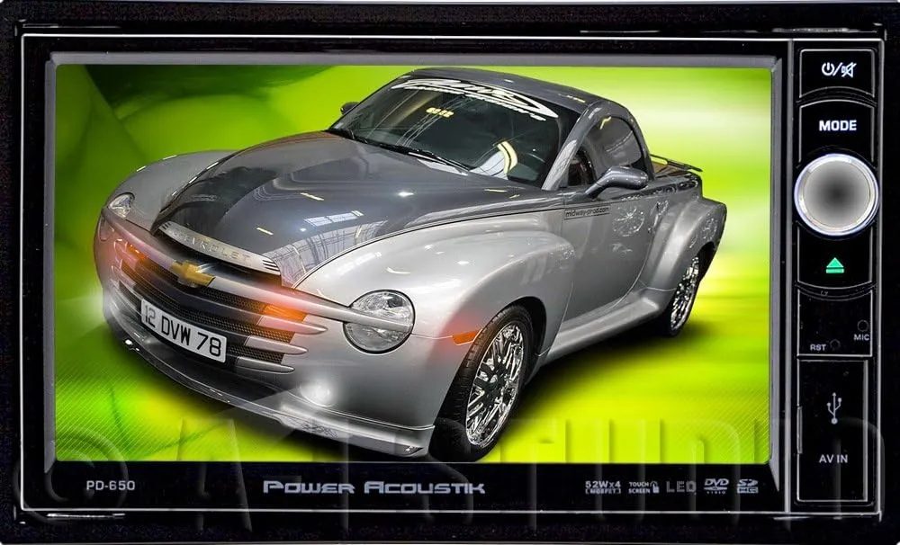 POWER ACOUSTIK PD-650 Double DIN Multimeadia Source with Motorized 6.5-Inch High Definition LCD Touch Screen