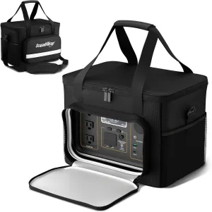 Power Station Bag, 900D Waterproof, Reflective Strip, Fits Jackery/Anker 500/300, Camping, Fishing, RV