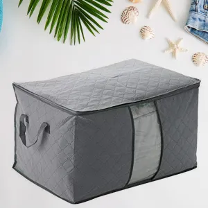 Premium Quilted Foldable Storage Bag With Transparent Window