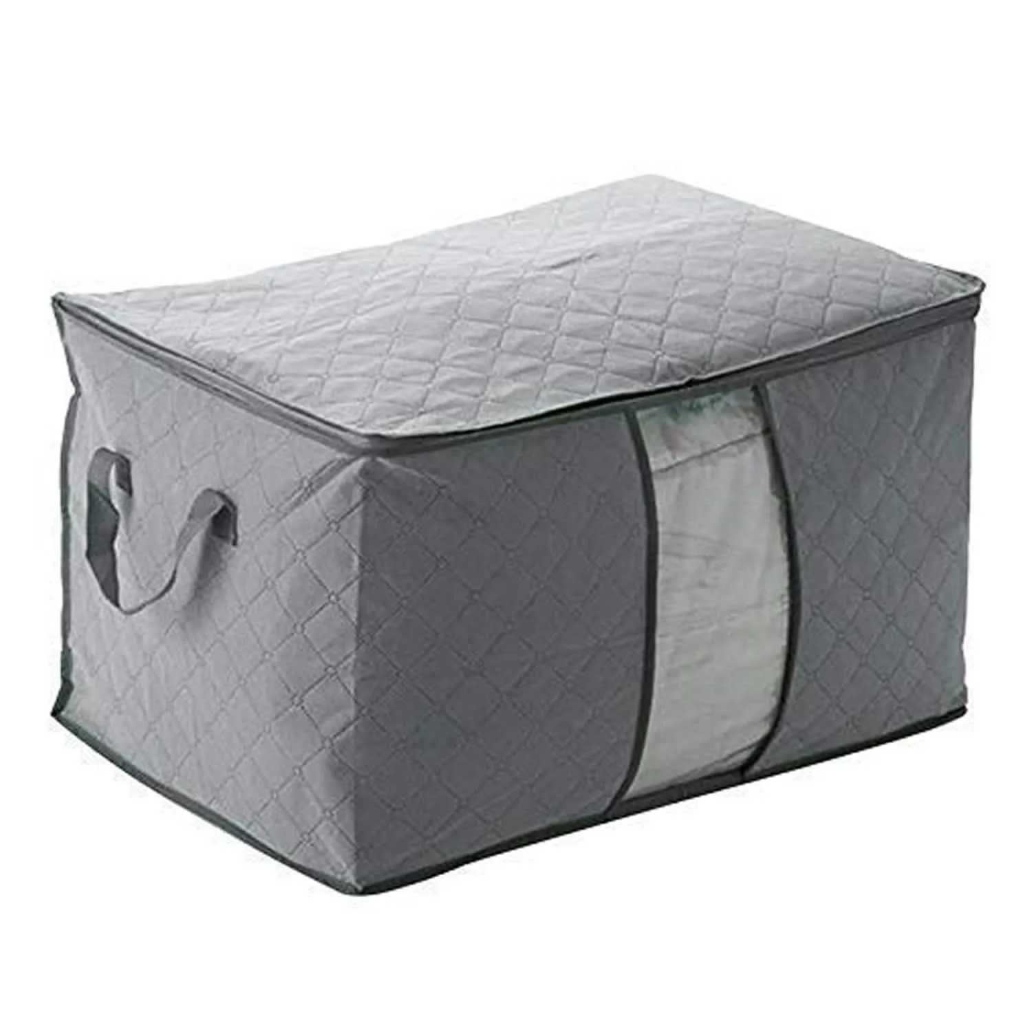 Premium Quilted Foldable Storage Bag With Transparent Window