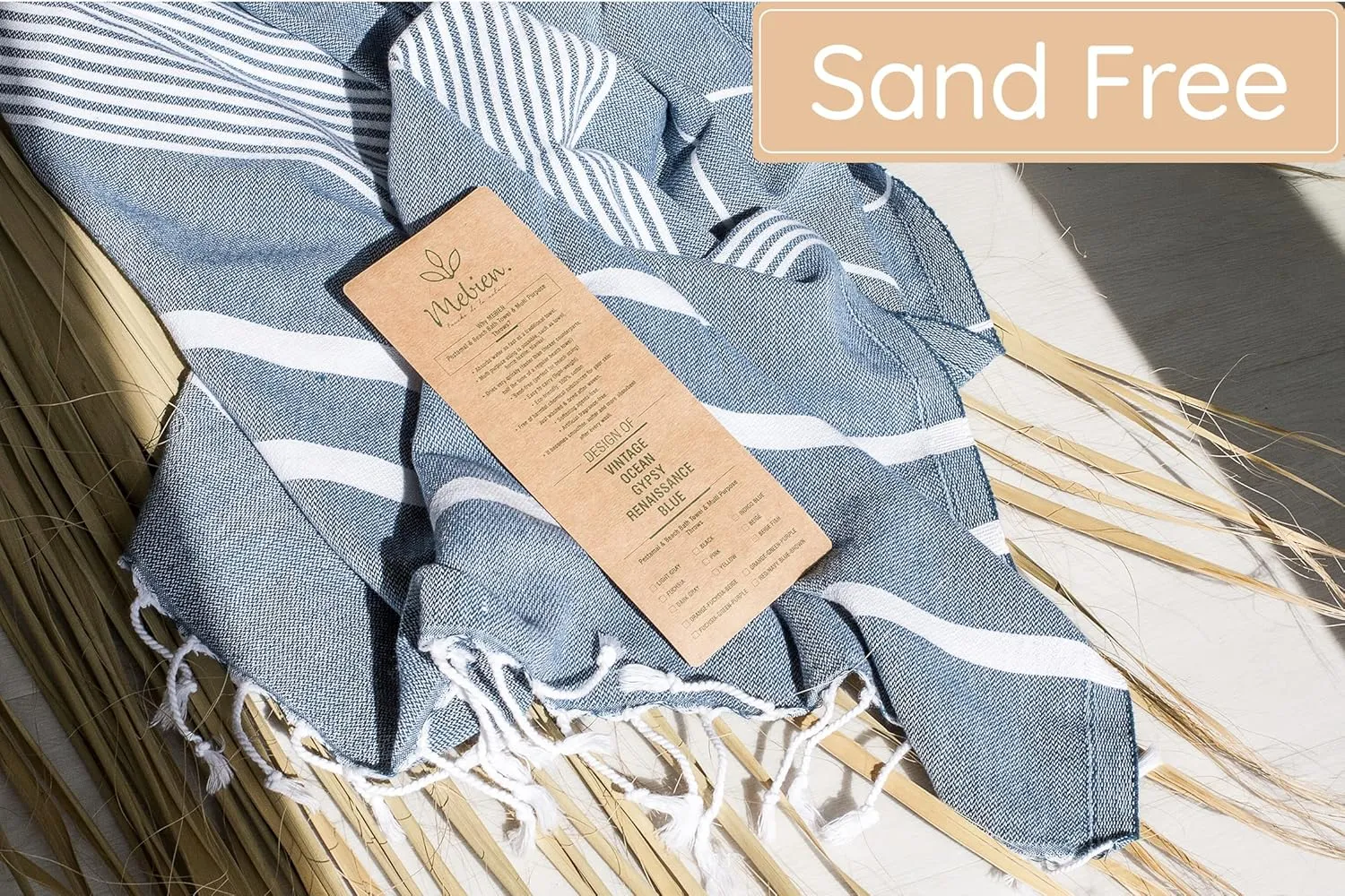 Premium Turkish Beach Towel (35”x67”) Suitable for Adults and Kids 100% Natural Cotton Quick Dry and Sand Free Turkish Towel Beach Blanket – Blue Skydiver Color