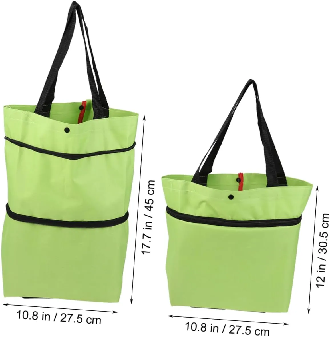 PRETYZOOM Collapsible Shopping Cart Portable Green Trolley for Vegetables Lightweight Folded Design for Shopping Travel Outdoor Use Fits Pocket Suitable for All Ages