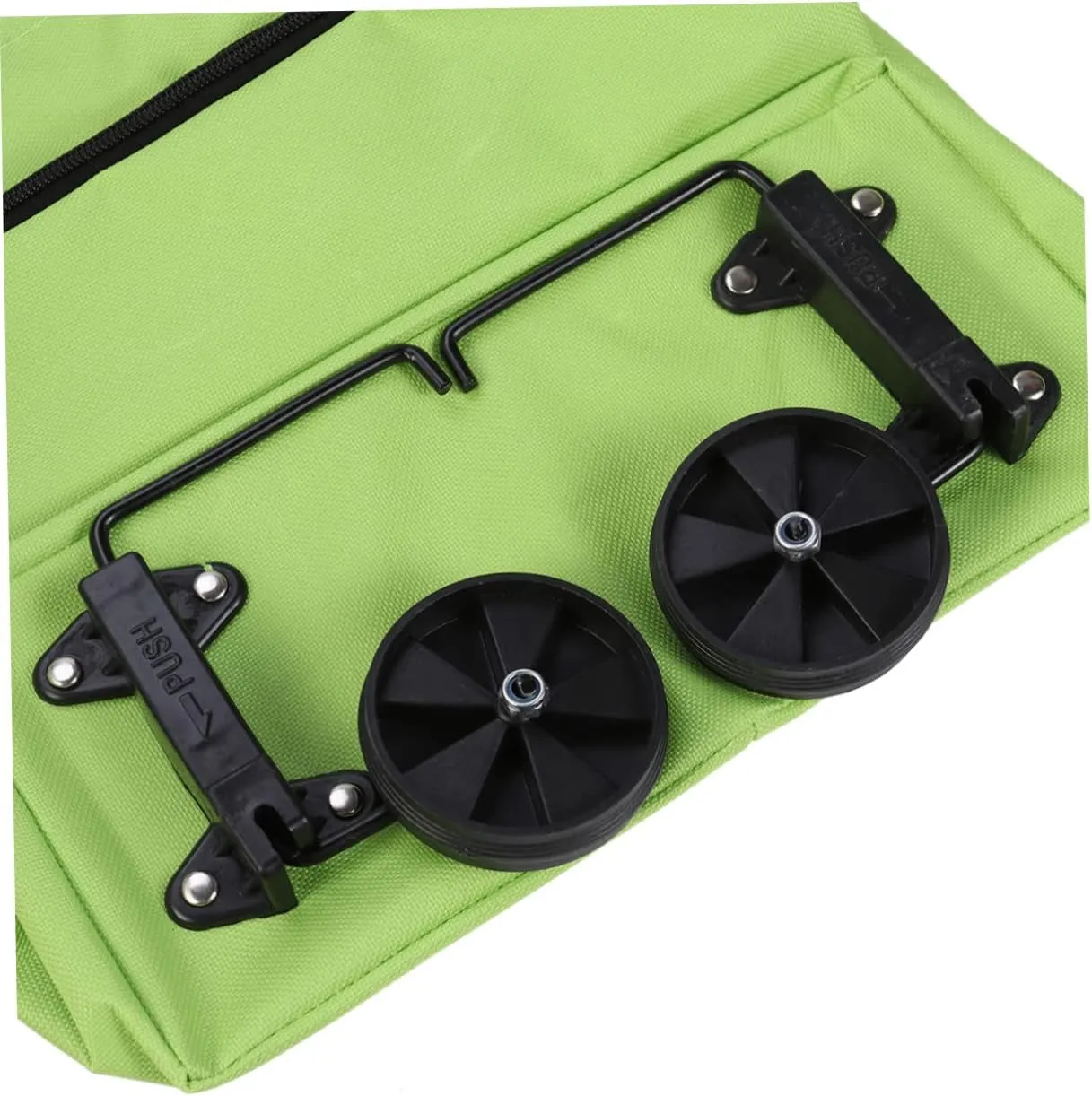 PRETYZOOM Collapsible Shopping Cart Portable Green Trolley for Vegetables Lightweight Folded Design for Shopping Travel Outdoor Use Fits Pocket Suitable for All Ages